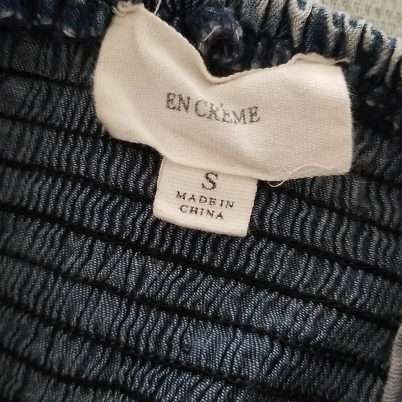 Modcloth En Creme Acid Wash Jean Mini Dress S - Picture 6 of 6